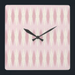 Mid Century Modern Pink Argyle Square Wall Clock<br><div class="desc">This Mid Century Modern Pink Argyle Square Acrylic Wall Clock pattern features a First Lady pink background and a pattern of mod, translucent, blush diamonds overlaying larger, vintage cream diamonds with gold colored, space age speckles. This minimalist inspired, deconstructed argyle is a simplistic throwback of the larger than life atomic...</div>