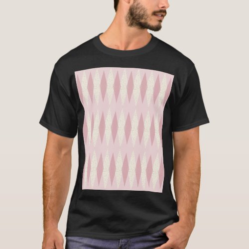 Mid Century Modern Pink Argyle T_Shirt