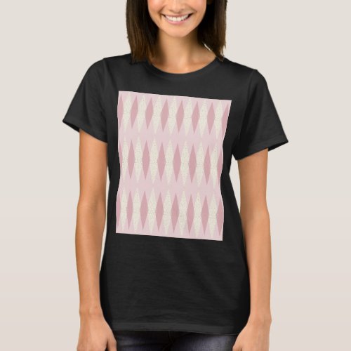 Mid Century Modern Pink Argyle T_Shirt