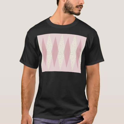 Mid Century Modern Pink Argyle T_Shirt