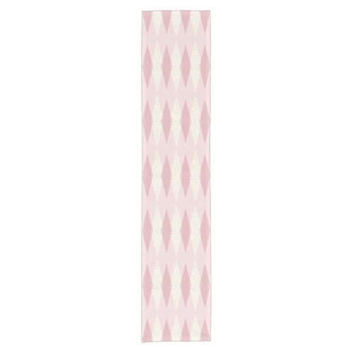 Mid Century Modern Pink Argyle Table Runner