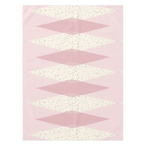 Mid Century Modern Pink Argyle Tablecloth