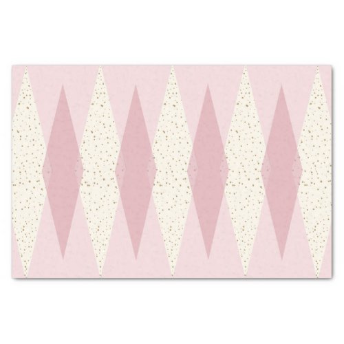 Mid Century Modern Pink Argyle Tissue Paper