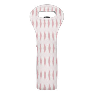 Mid Century Modern Pink Argyle Wine Tote