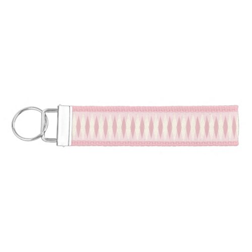 Mid Century Modern Pink Argyle Wrist Keychain