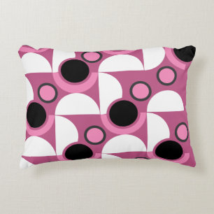 Mid-Century Modern pink, black and gray Accent Pillow