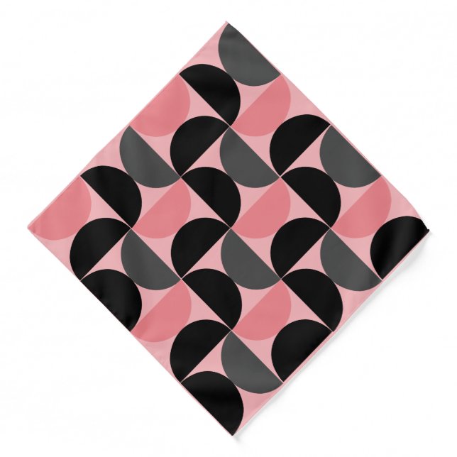 Mid-Century Modern Pink black and gray     Bandana (Front)