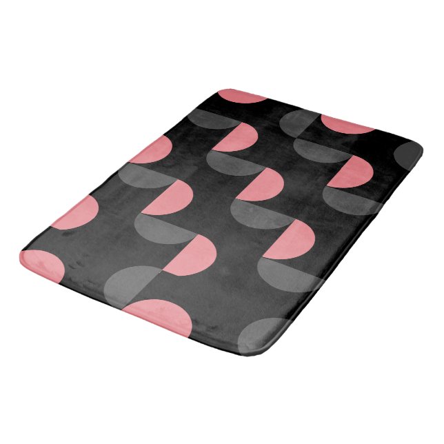 Mid-Century Modern Pink black and gray   Bath Mat (Angled)