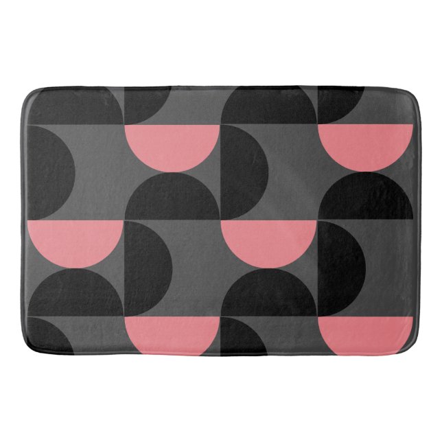Mid-Century Modern Pink Black and Gray    Bath Mat (Front)