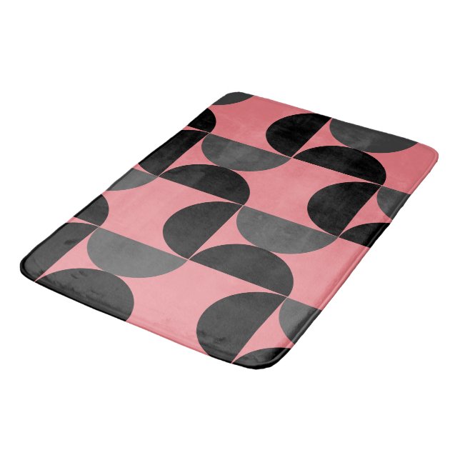 Mid-Century Modern Pink black and gray  Bath Mat (Angled)