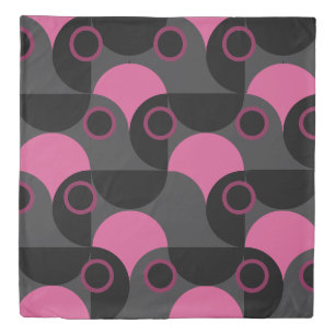 Mid-Century Modern Pink black and gray Duvet Cover