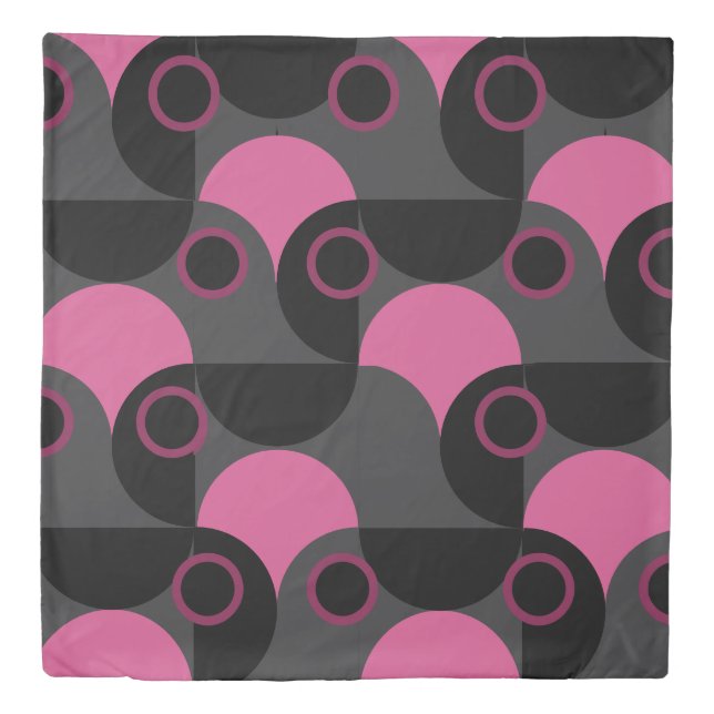 Mid-Century Modern Pink black and gray     Duvet Cover (Front)