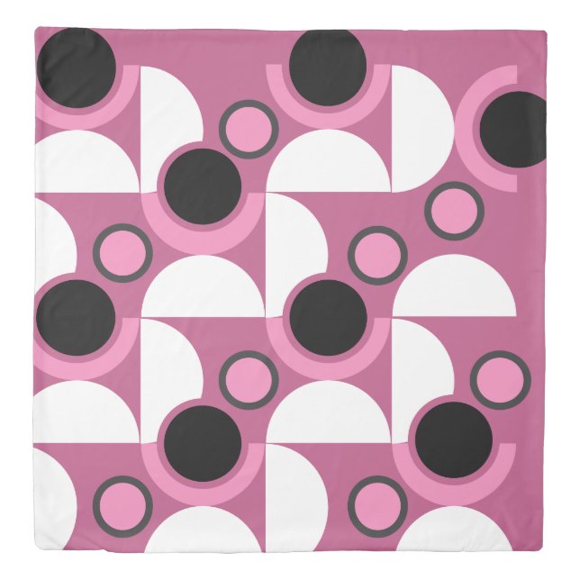Mid-Century Modern pink, black and gray      Duvet Cover (Front)
