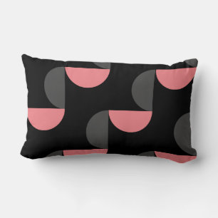 Mid-Century Modern Pink black and gray Lumbar Pillow