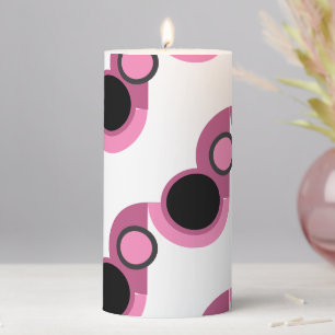 Mid-Century Modern pink, black and gray Pillar Candle