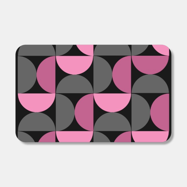 Mid-Century Modern pink, black and gray Throw Pill Matchboxes (Front)