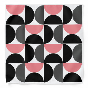 Mid-Century Modern Pink Black and White Bandana