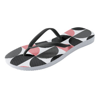 Mid-Century Modern Pink Black and White Flip Flops