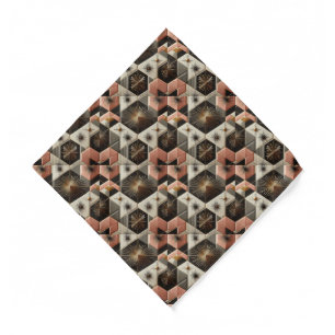 Mid Century Modern Pink Diamonds Pocket Square Bandana