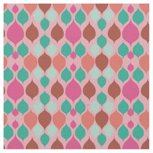 Mid Century Modern Pink Geometric  Fabric