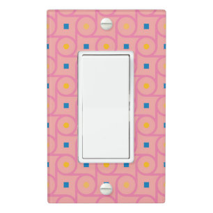 Mid Century Modern Pink Interlocking Circle Light Switch Cover