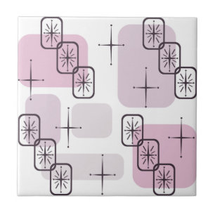 Mid Century Modern Pink Light Purple Ceramic Tile