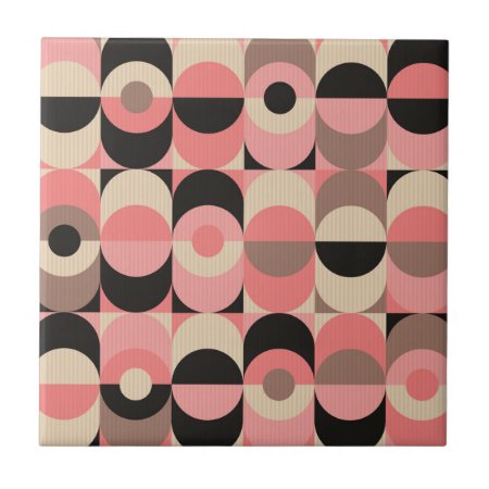 Mid-century Modern Pink Pattern Ceramic Tile