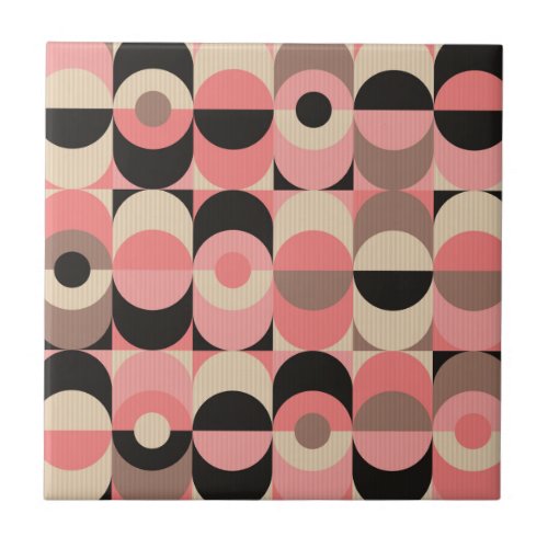 Mid_Century Modern Pink Pattern Ceramic Tile