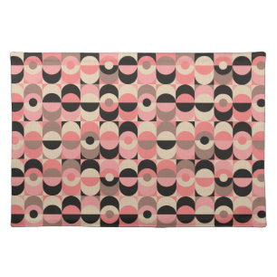 Mid-Century Modern Pink Pattern Cloth Placemat