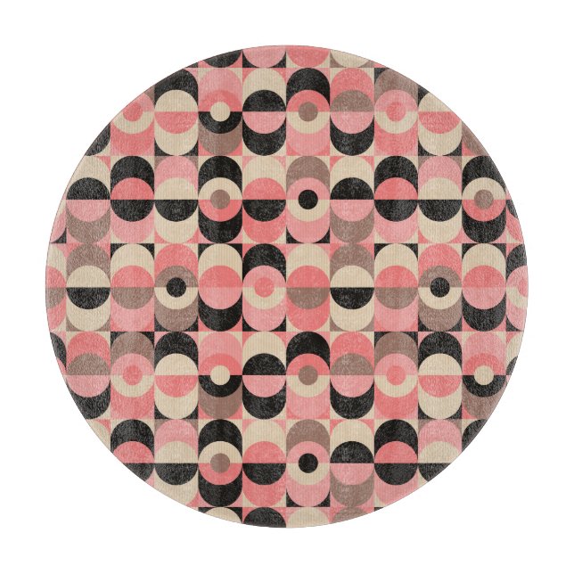 Mid-Century Modern Pink Pattern Cutting Board (Front)