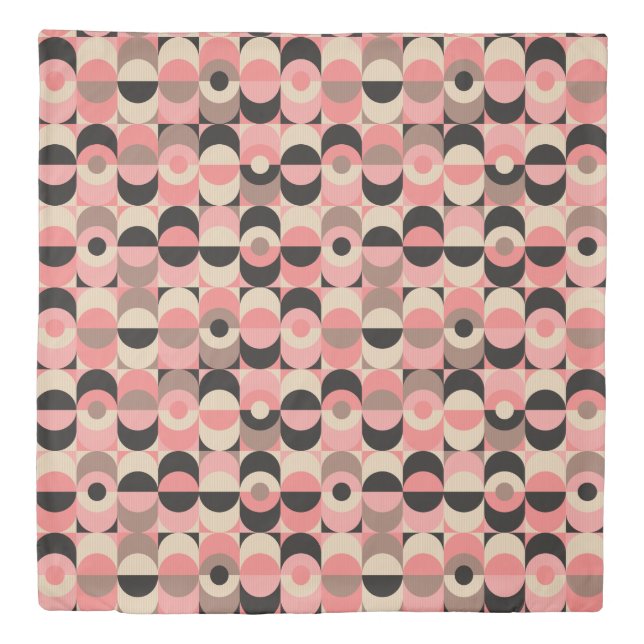 Mid-Century Modern Pink Pattern Duvet Cover (Front)