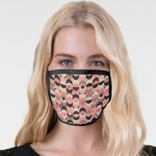 Mid_Century Modern Pink Pattern Face Mask
