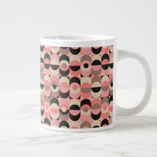Mid-Century Modern Pink Pattern Giant Coffee Mug
