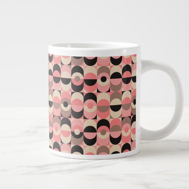 Mid-Century Modern Pink Pattern Giant Coffee Mug (Right)