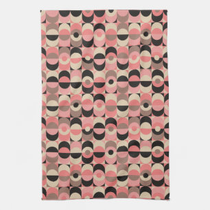 Mid-Century Modern Pink Pattern Kitchen Towel
