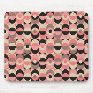 Mid-Century Modern Pink Pattern Mouse Pad