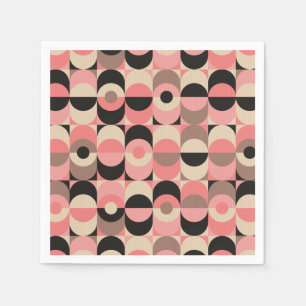 Mid-Century Modern Pink Pattern Napkins