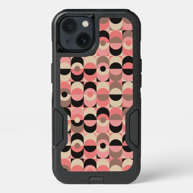 Mid-Century Modern Pink Pattern Otterbox iPhone Case (Back)