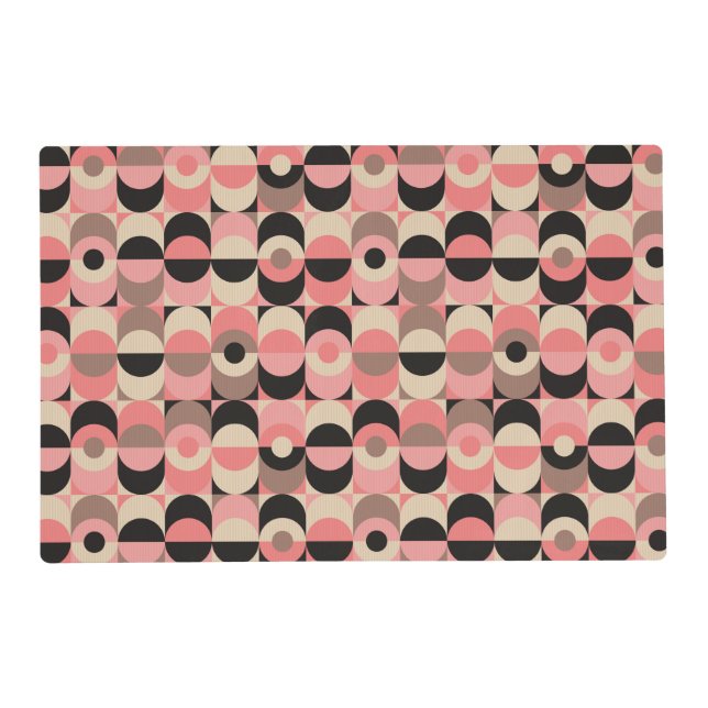 Mid-Century Modern Pink Pattern Placemat (Front)