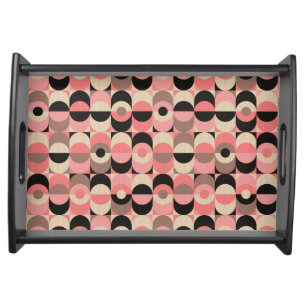 Mid-Century Modern Pink Pattern Serving Tray