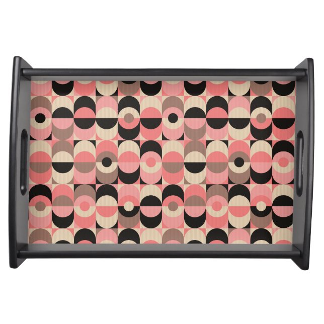 Mid-Century Modern Pink Pattern Serving Tray (Front)