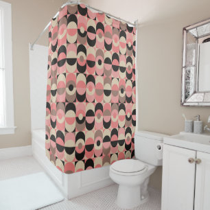 Mid-Century Modern Pink Pattern Shower Curtain