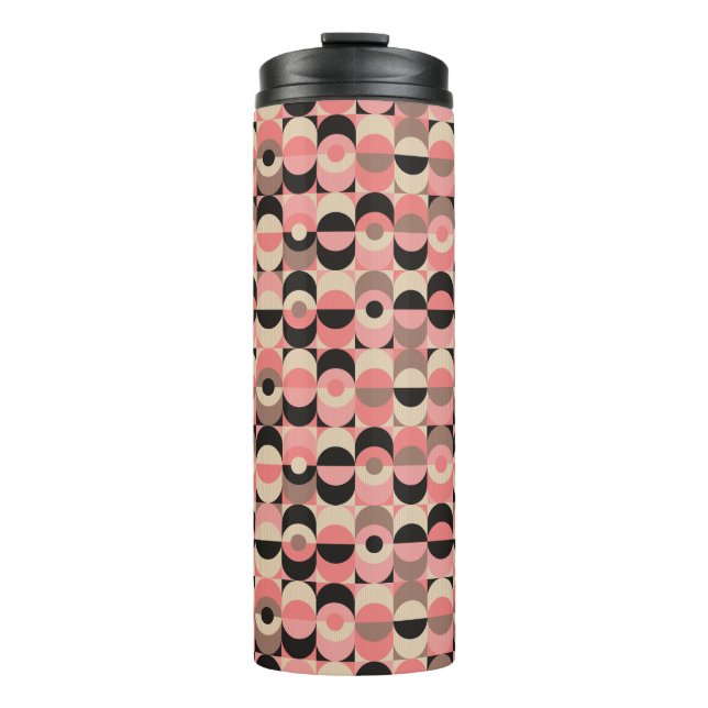 Mid-Century Modern Pink Pattern Thermal Tumbler (Front)