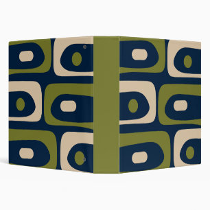 Mid Century Modern Piquet Abstract Pattern 3 Ring Binder