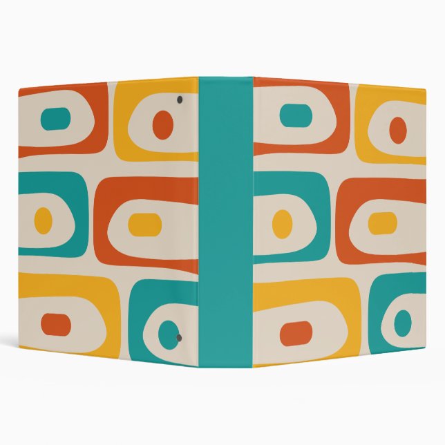 Mid Century Modern Piquet Abstract Pattern 3 Ring Binder (Background)