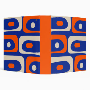 Mid Century Modern Piquet Abstract Pattern 3 Ring Binder