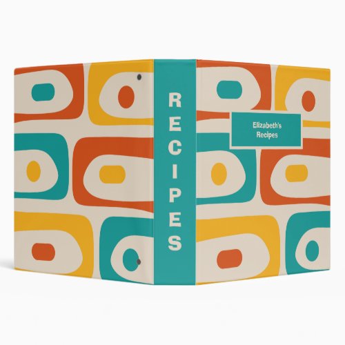 Mid_Century Modern Piquet Minimalist Pattern 3 Ring Binder