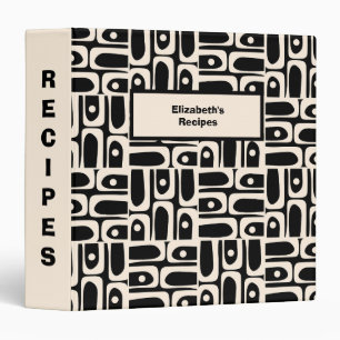 Mid-Century Modern Piquet Minimalist Personalized 3 Ring Binder