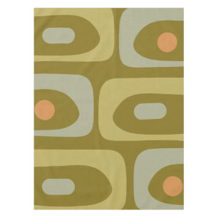 Mid-century Modern Piquet Pattern Olive Green Tablecloth