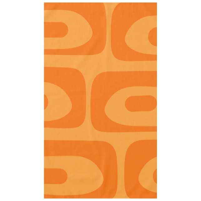 Mid-century Modern Piquet Pattern Orange Tablecloth (Front)